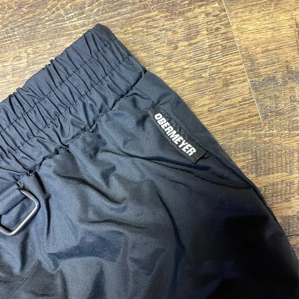 Obermeyer Cannon Rain Pants Mens XL Elastic Waist Ski Black Nylon Unlined